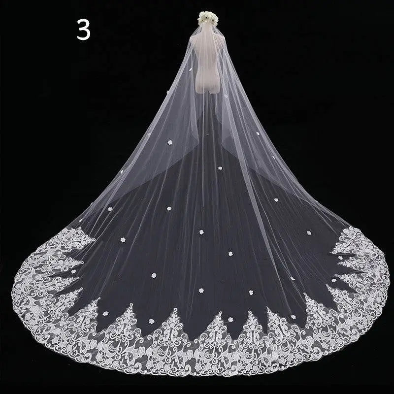 Long Lace Wedding Veil Meters Wide Style