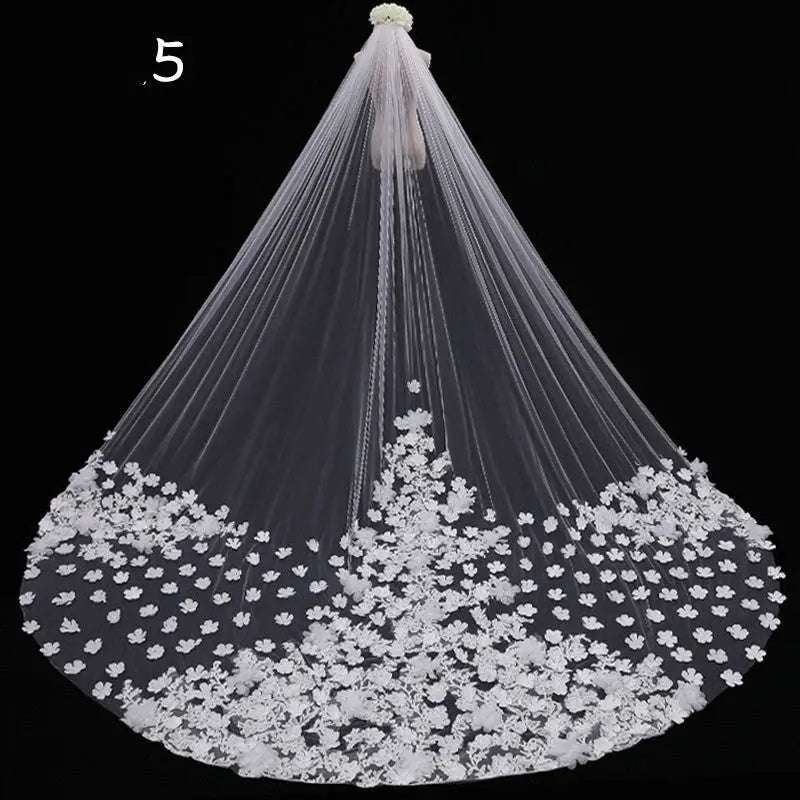 Long Lace Wedding Veil Meters Wide Style