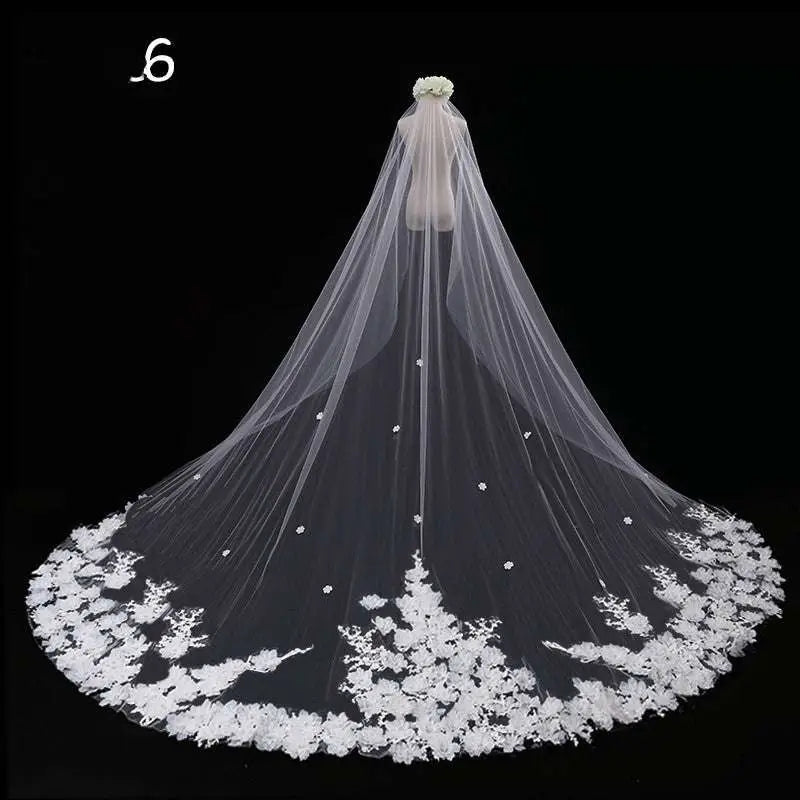 Long Lace Wedding Veil Meters Wide Style