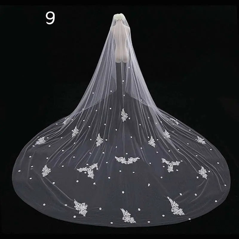 Long Lace Wedding Veil Meters Wide Style