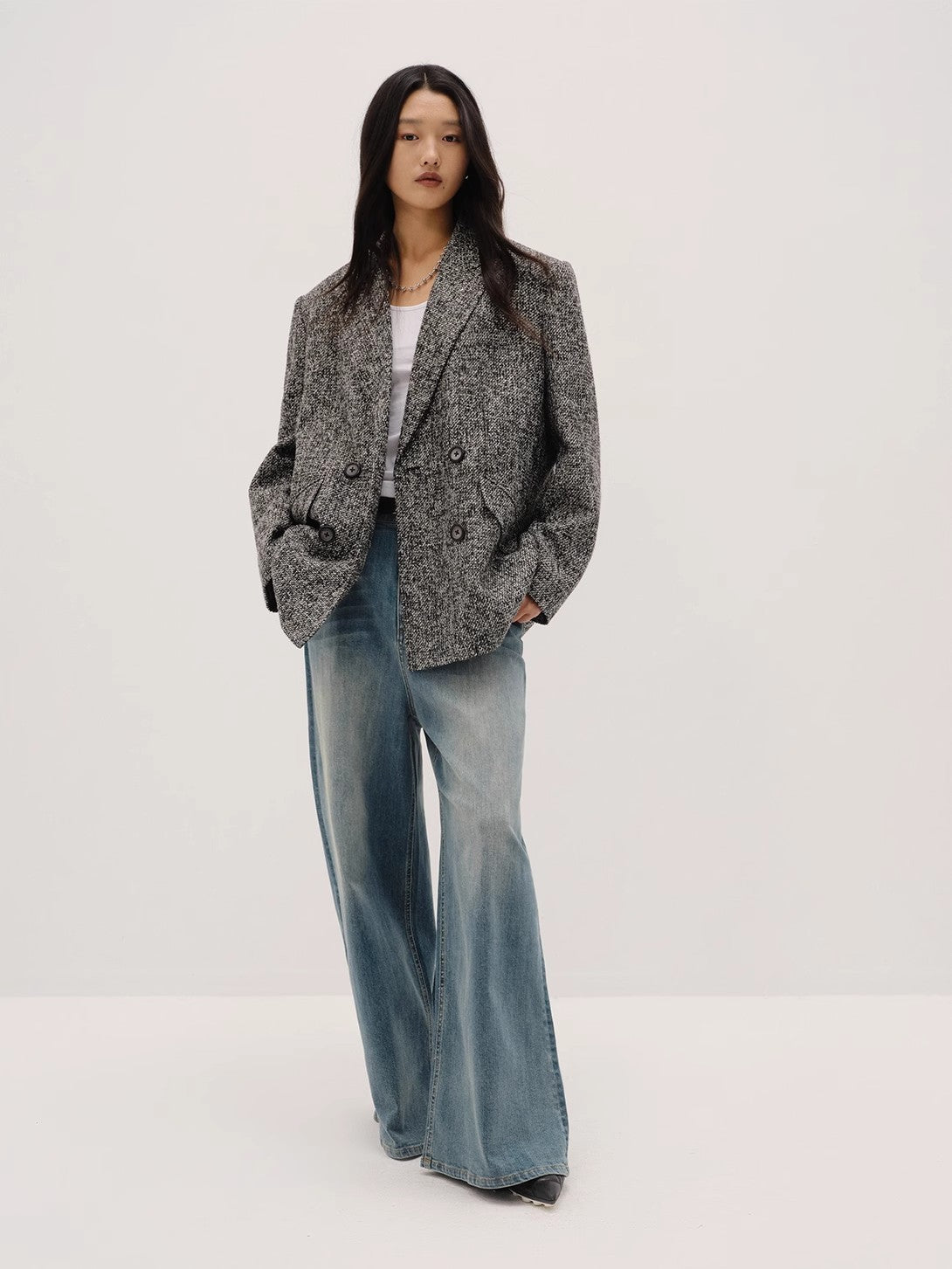 "Long Night Meteor" Limited Edition Italian Imported Yarn Fashionable Chanel Style Tweed Suit Jacket-1
