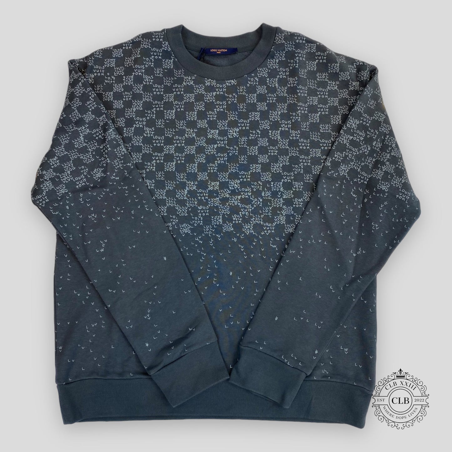 LOUIS VUITTON DAMIER SPREAD PRINTED SWEATSHIRT - GREY