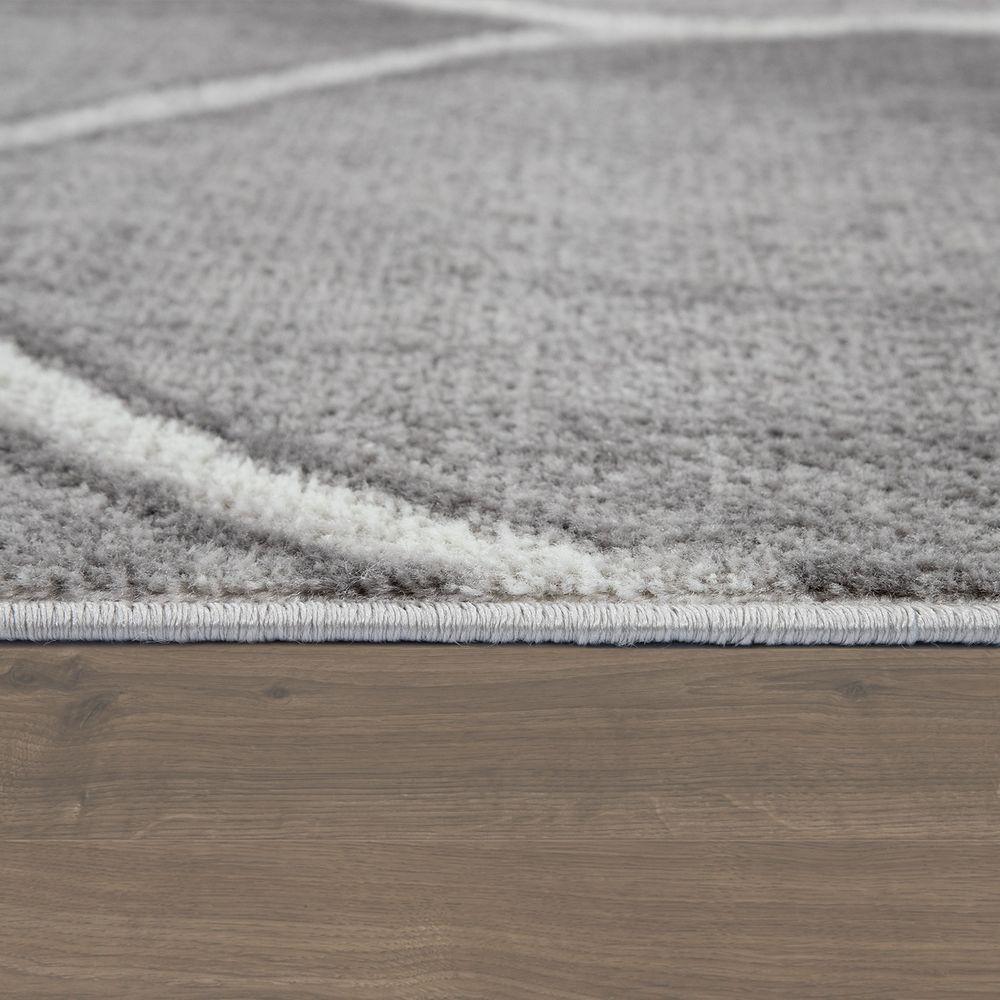 Low-Pile Rug Oriental Design in various gray Tones-1