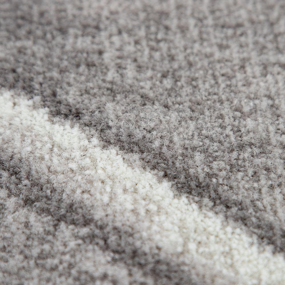 Low-Pile Rug Oriental Design in various gray Tones-2