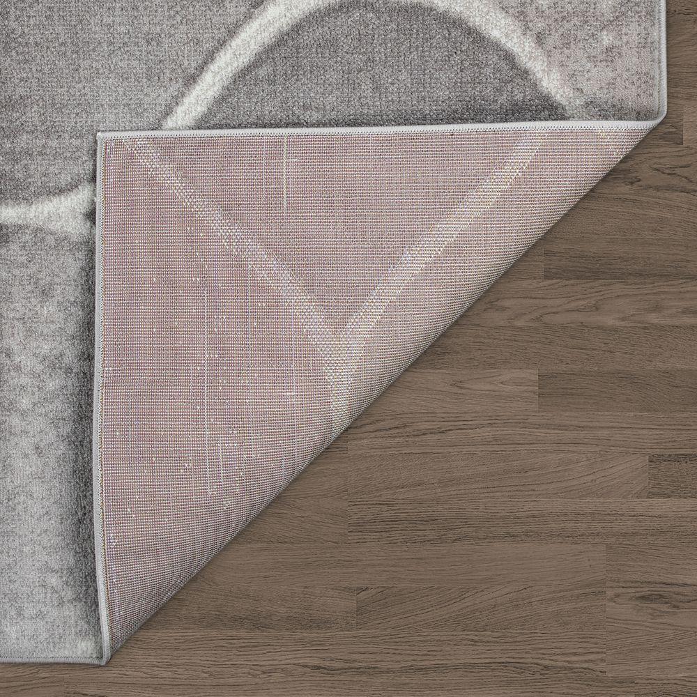 Low-Pile Rug Oriental Design in various gray Tones-3