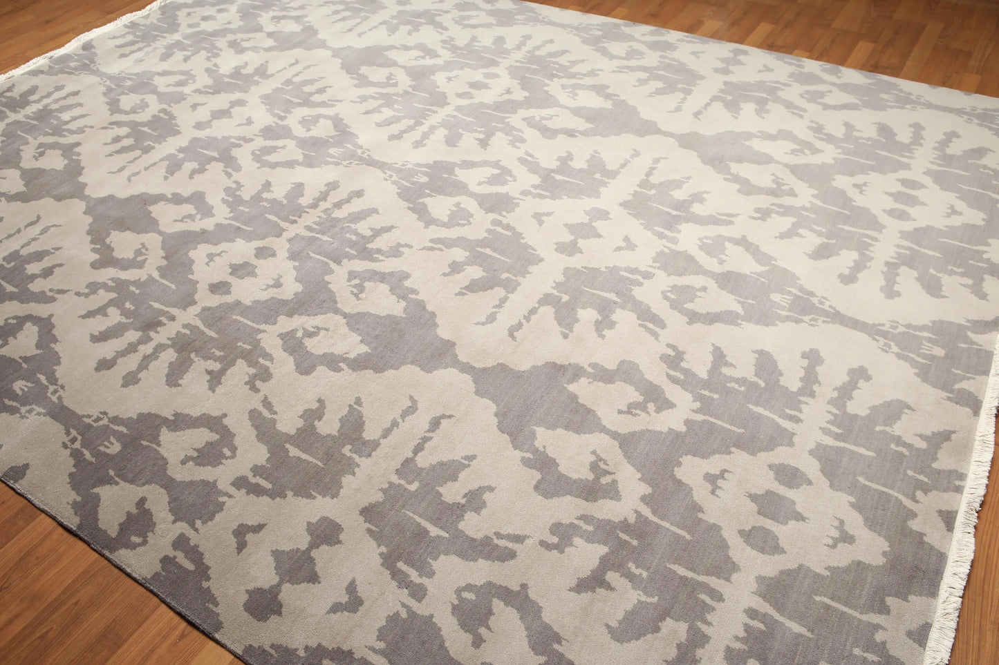 9' x 12' Hand knotted 100% Wool Modern Area Rug full pile 9x12 Gray-3