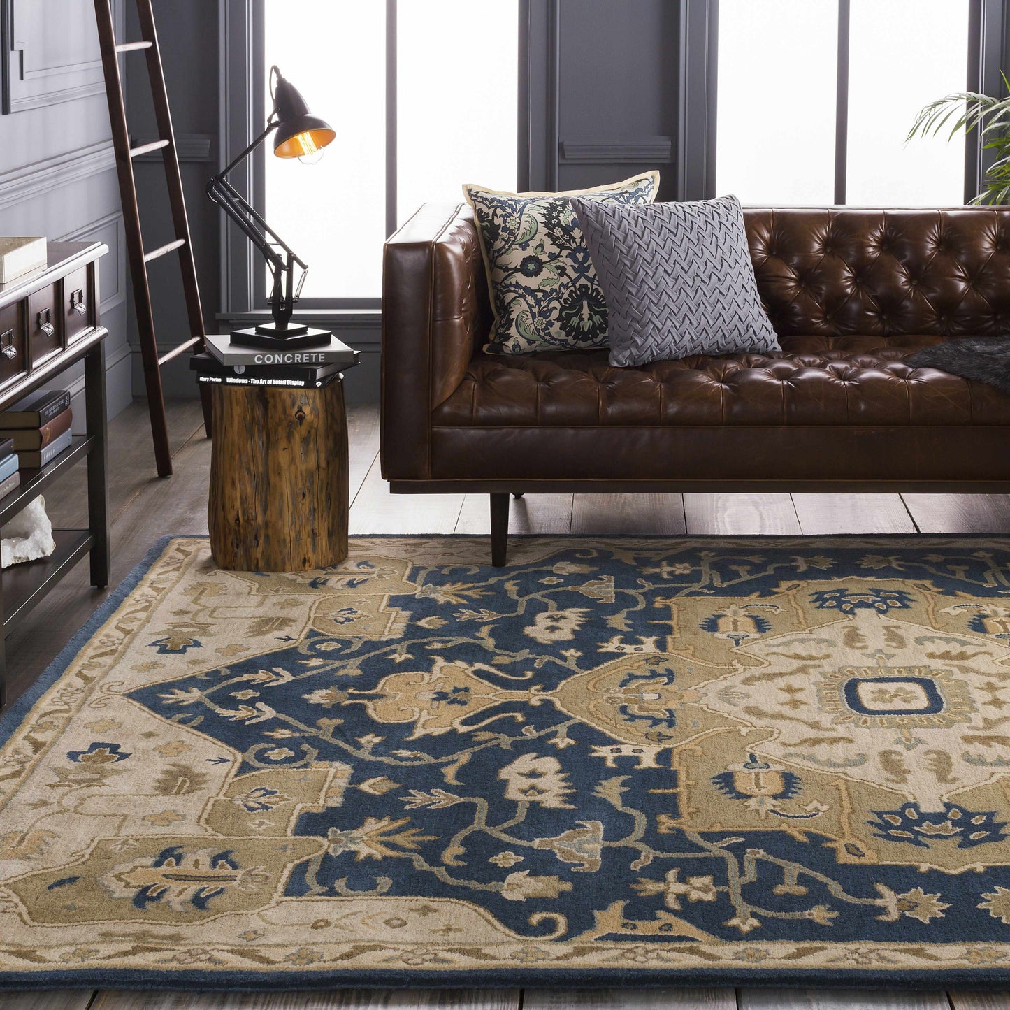 Broomfield 1145 Hand Tufted Blue Wool Rug-1