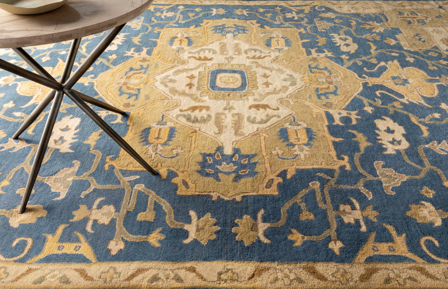 Broomfield 1145 Hand Tufted Blue Wool Rug-2