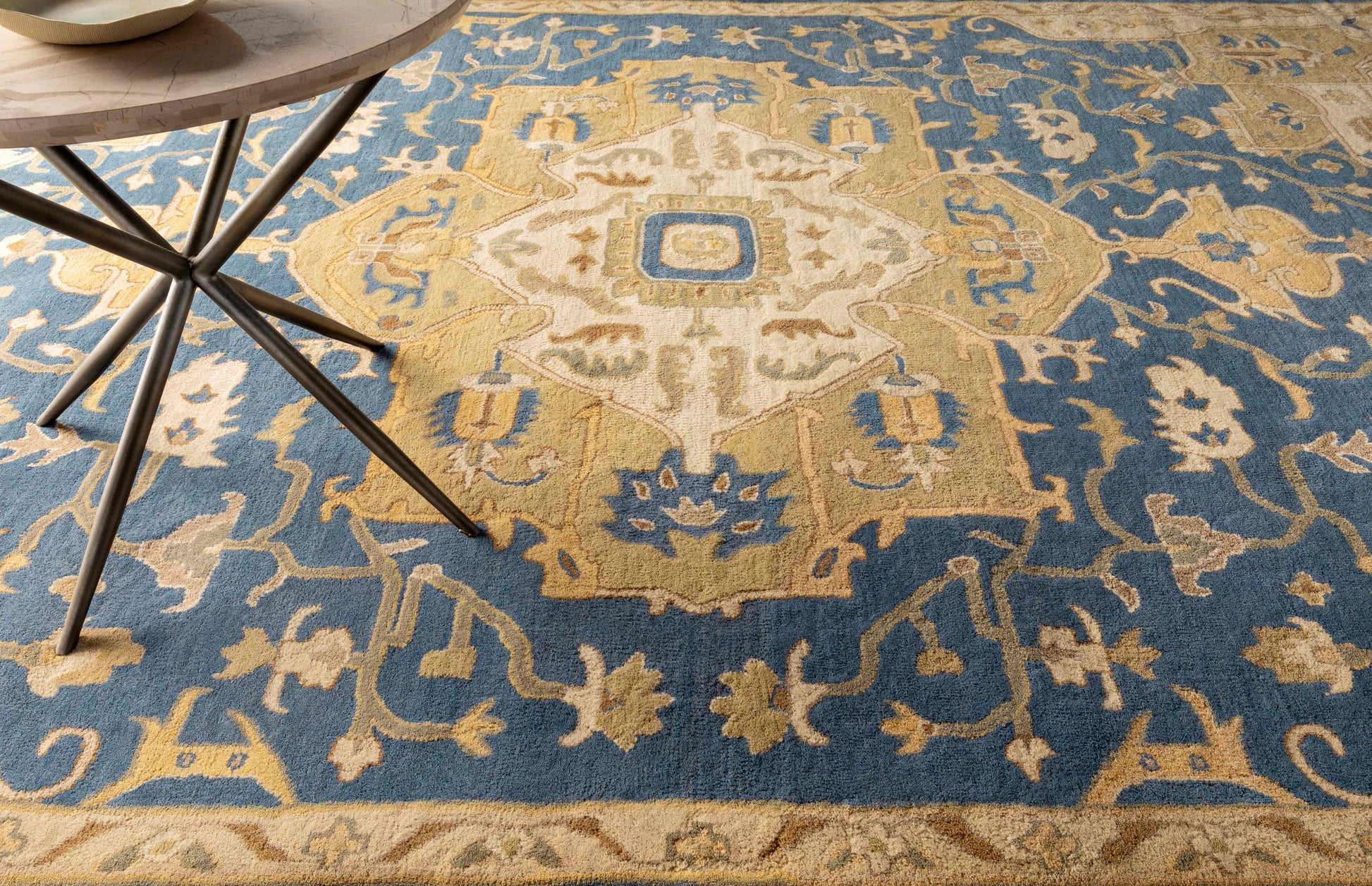 Broomfield 1145 Hand Tufted Blue Wool Rug-2