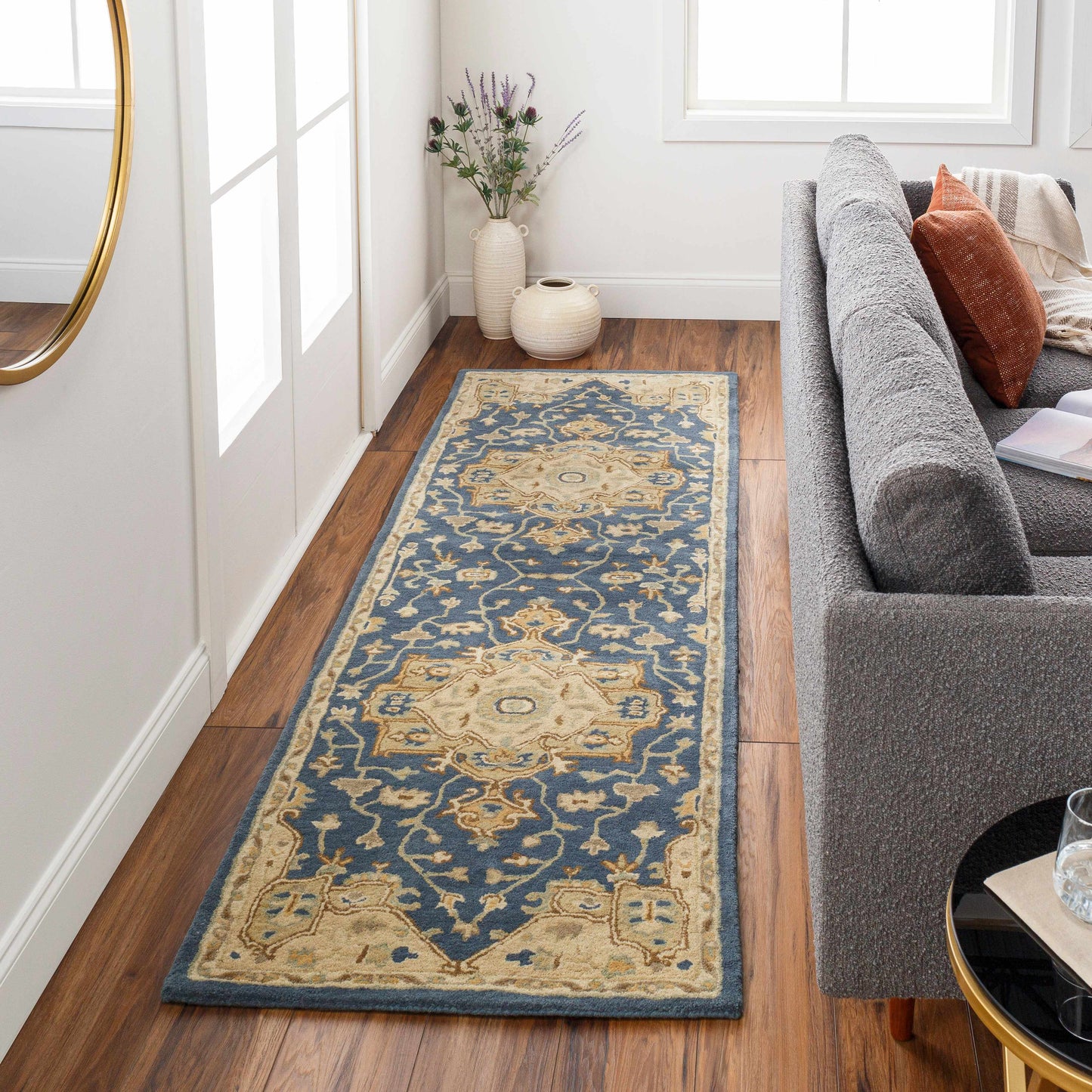 Broomfield 1145 Hand Tufted Blue Wool Rug-3