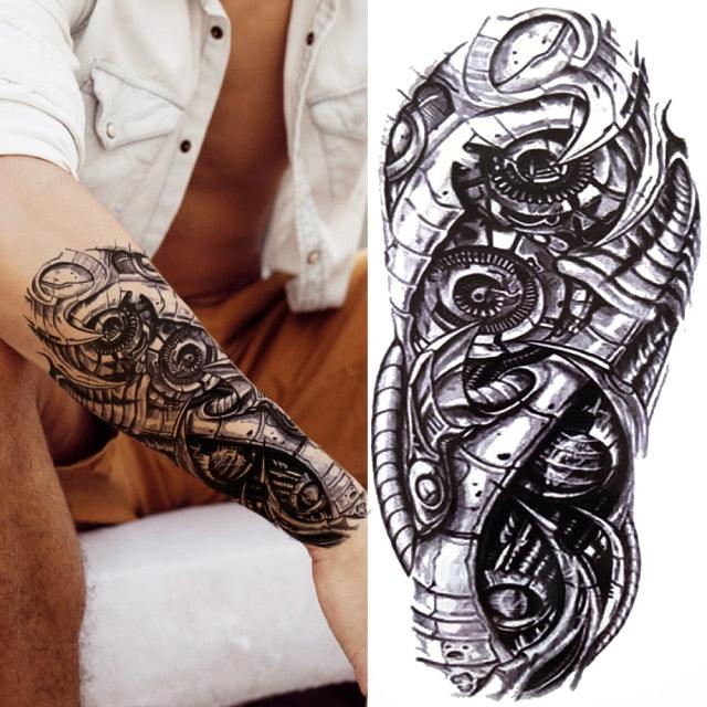 Luxury Black Forest Tiger Wolf Tattoo Sticker Temporary Tattoo Animals Colorful Big Tattoo Stickers For Mens Womens