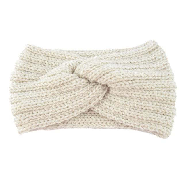 Luxury Fashion Winter Soft Solid Color Elastic Elegant Wide Knitting Cross Lightweight Headband Yoga Turban Bandage Bandanas Hair Bands For Women