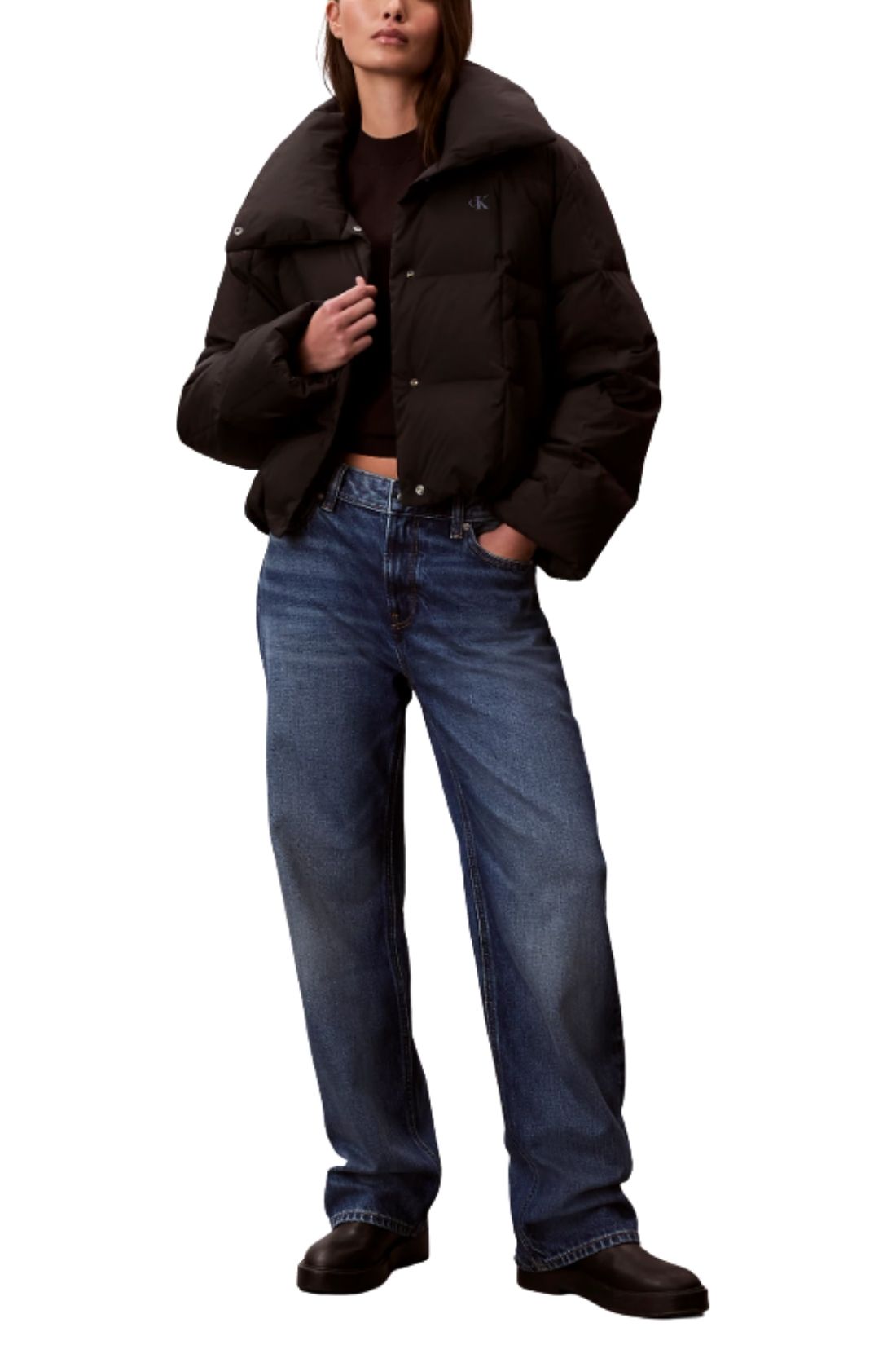CALVIN KLEIN - Women's crop quilted down jacket-1