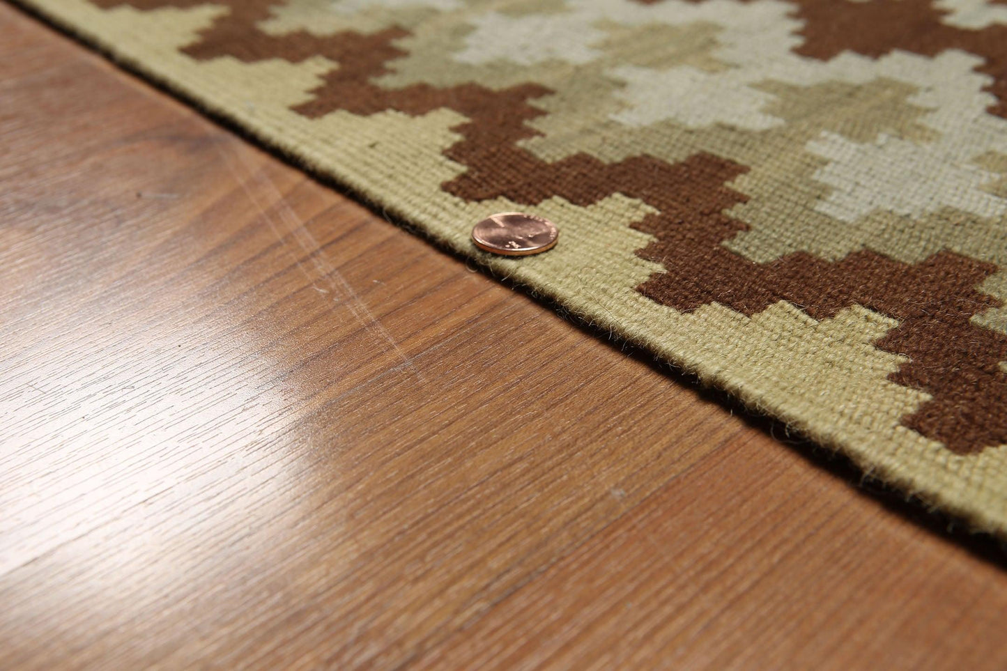 5'5" x 7'4" Handmade Turkish Kilim wool reversible Area rug Southwestern Aqua-1