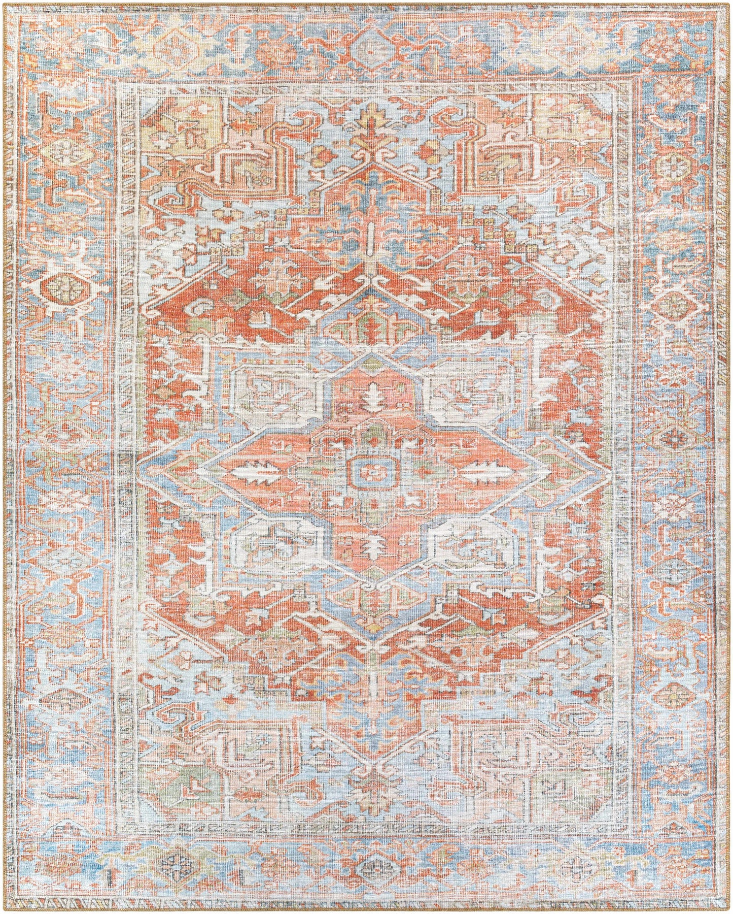 Rust Maayon Washable Rug-0