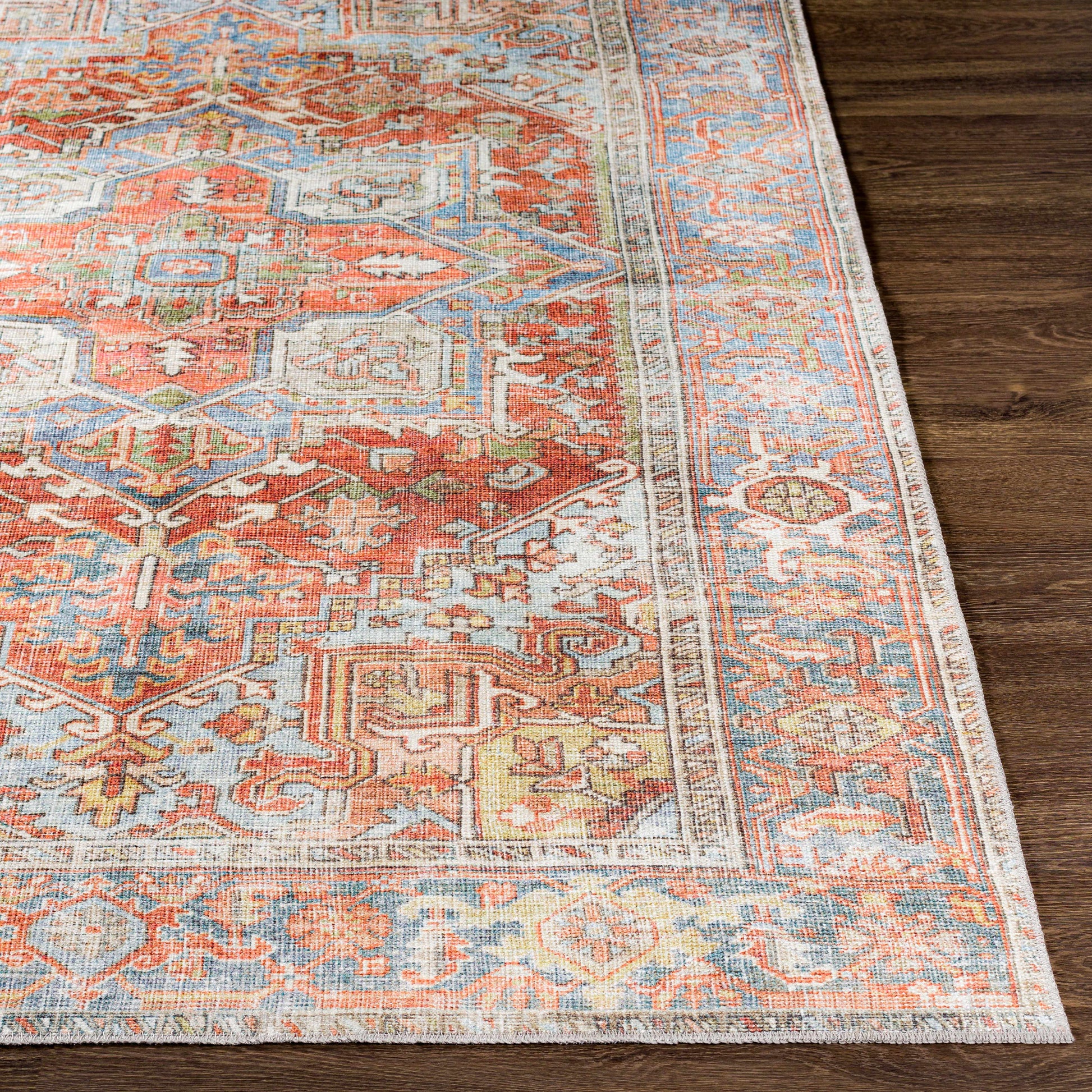 Rust Maayon Washable Rug-4