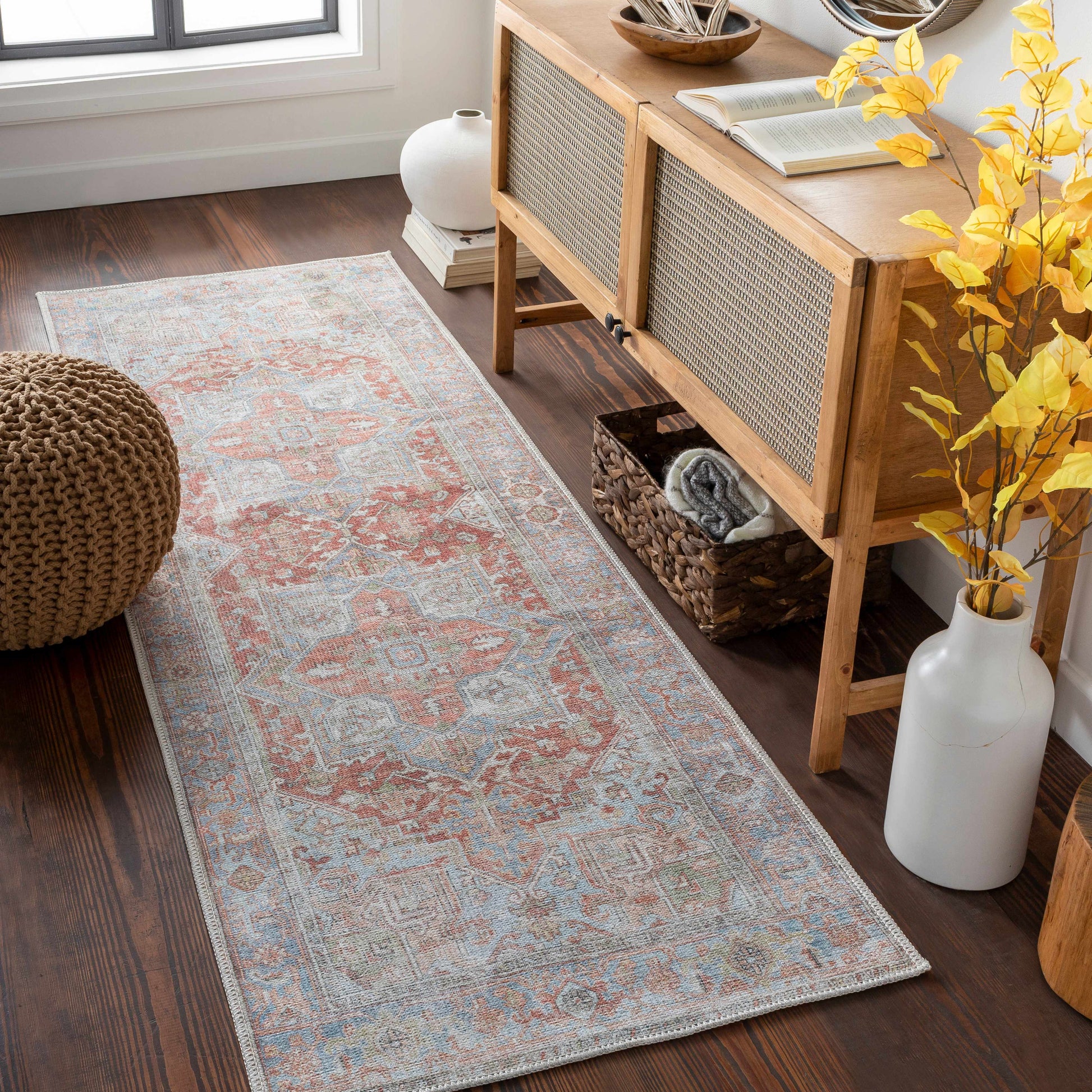 Rust Maayon Washable Rug-3