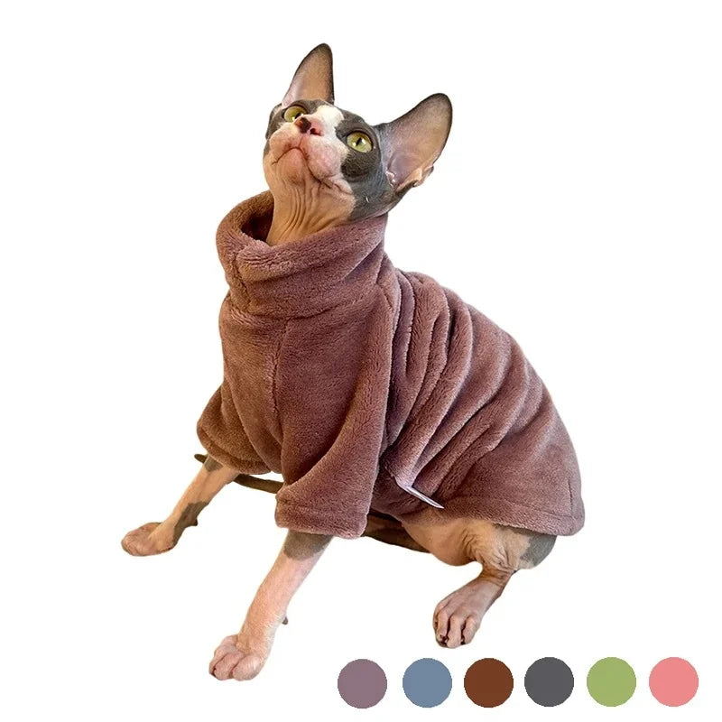 Soft Coral Velvet Hairless Cat Clothes Vest
