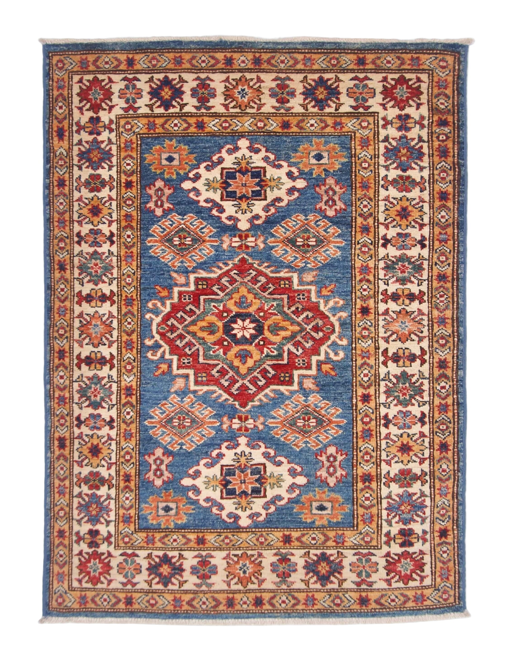 Super Kazak (2'11"x4'00") denim blue/ivory-0
