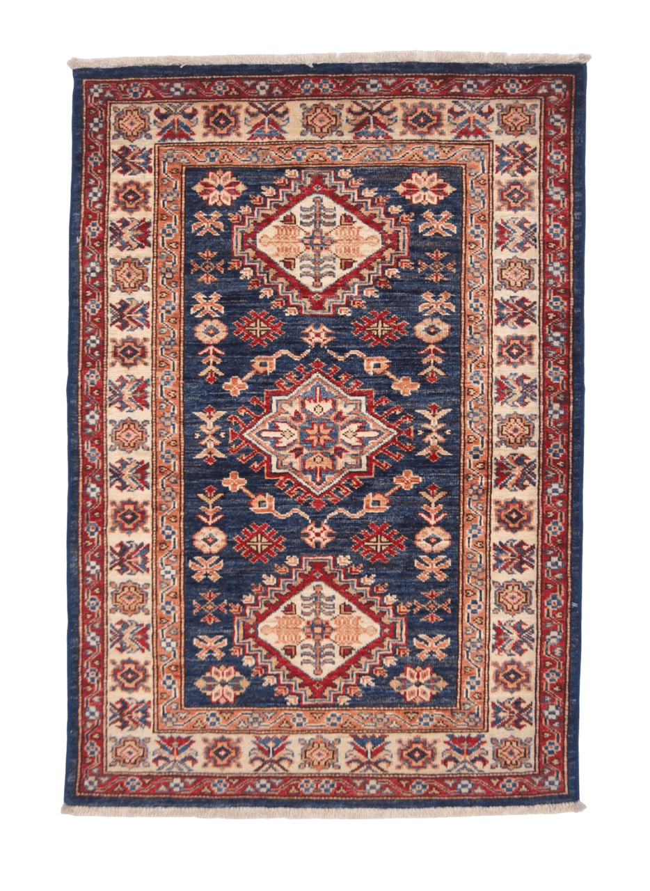 Super Kazak (2'08"x3'10") blue/ivory-0