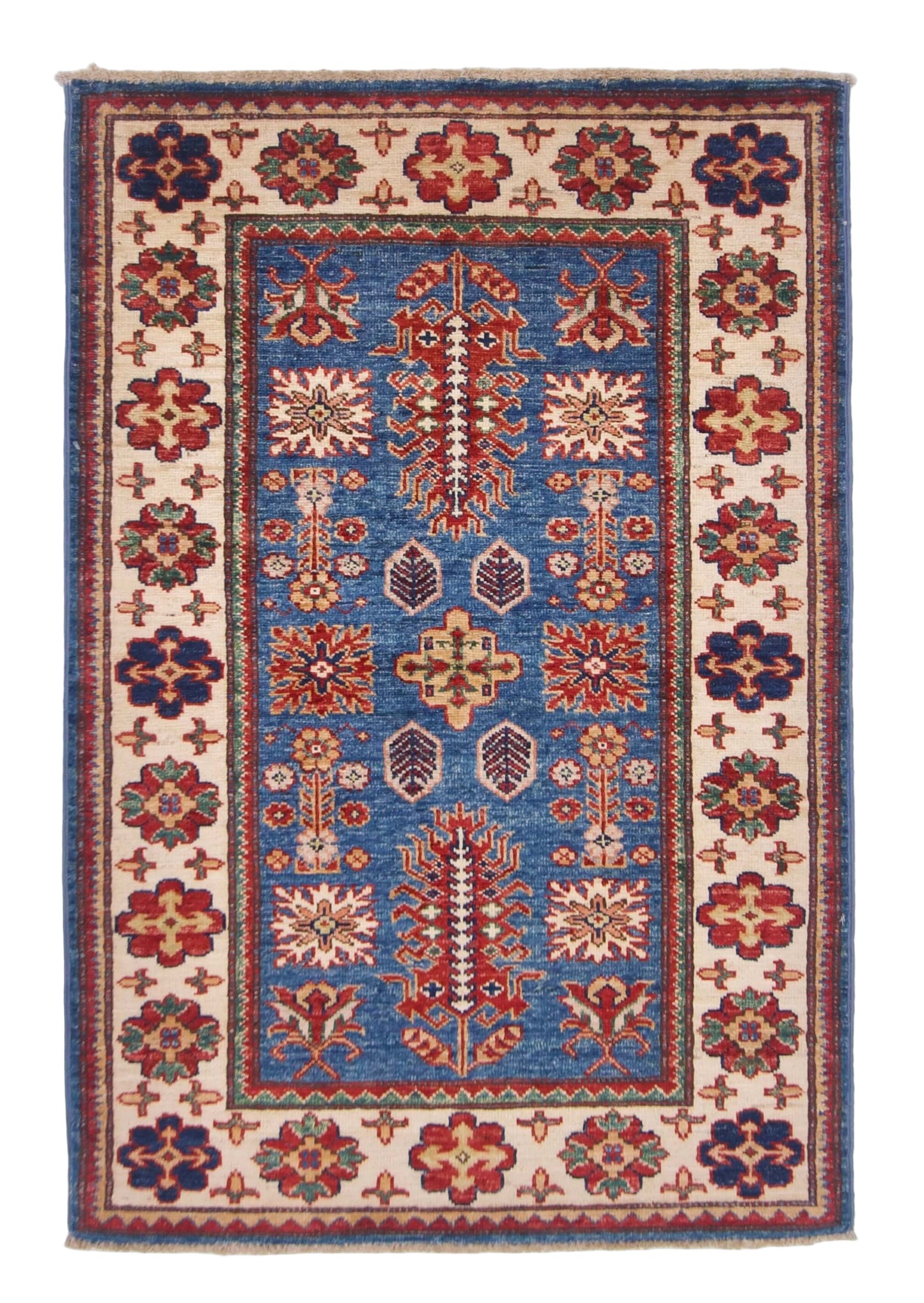 Super Kazak (2'08"x4'00") denim blue/ivory-0