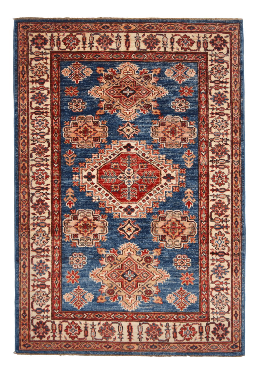 Super Kazak (3'04"x4'10") denim blue/ivory-0