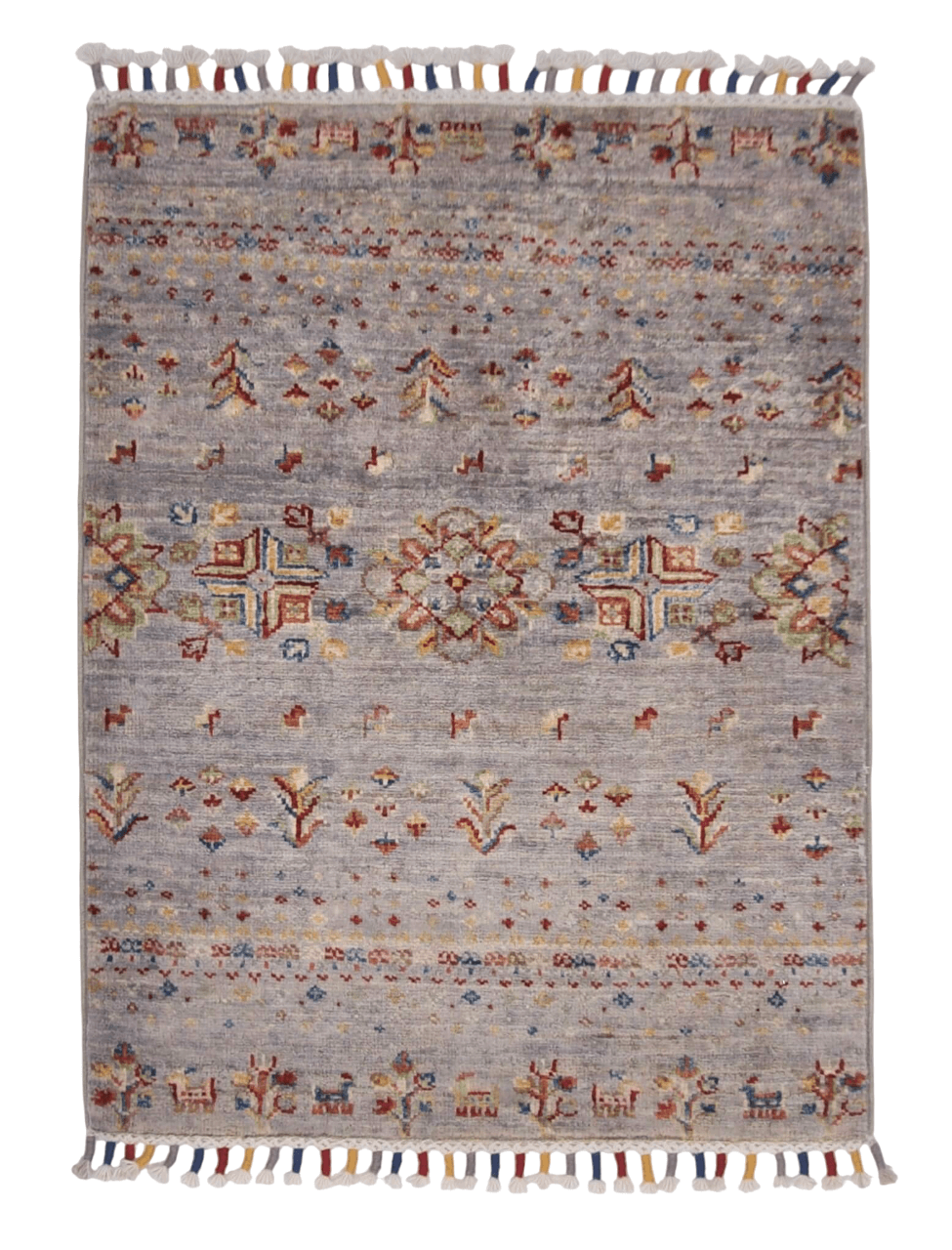 Afghan Gabbeh (2'00"x2'07") light gray-0