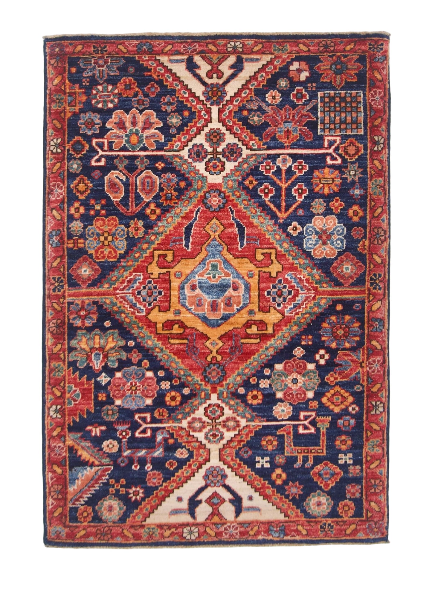 Afghan Qashqai (2'08"x3'10") blue/red-0