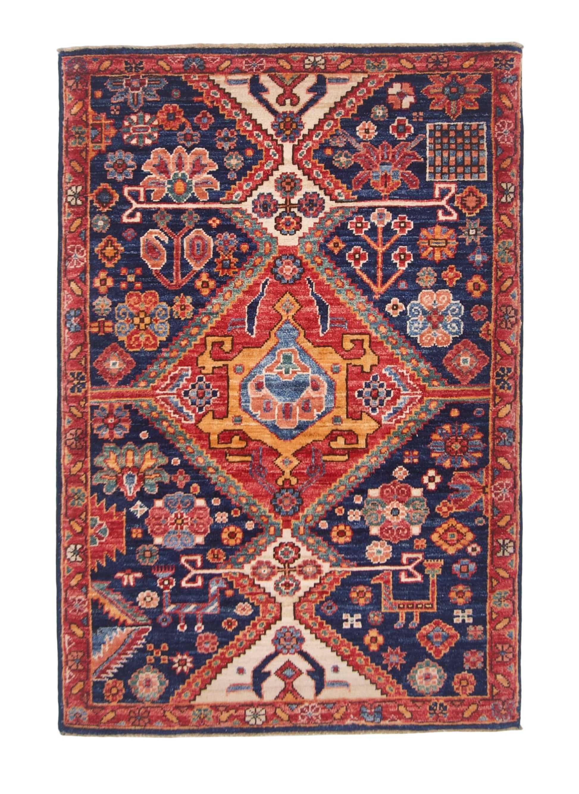 Afghan Qashqai (2'08"x3'10") blue/red-0