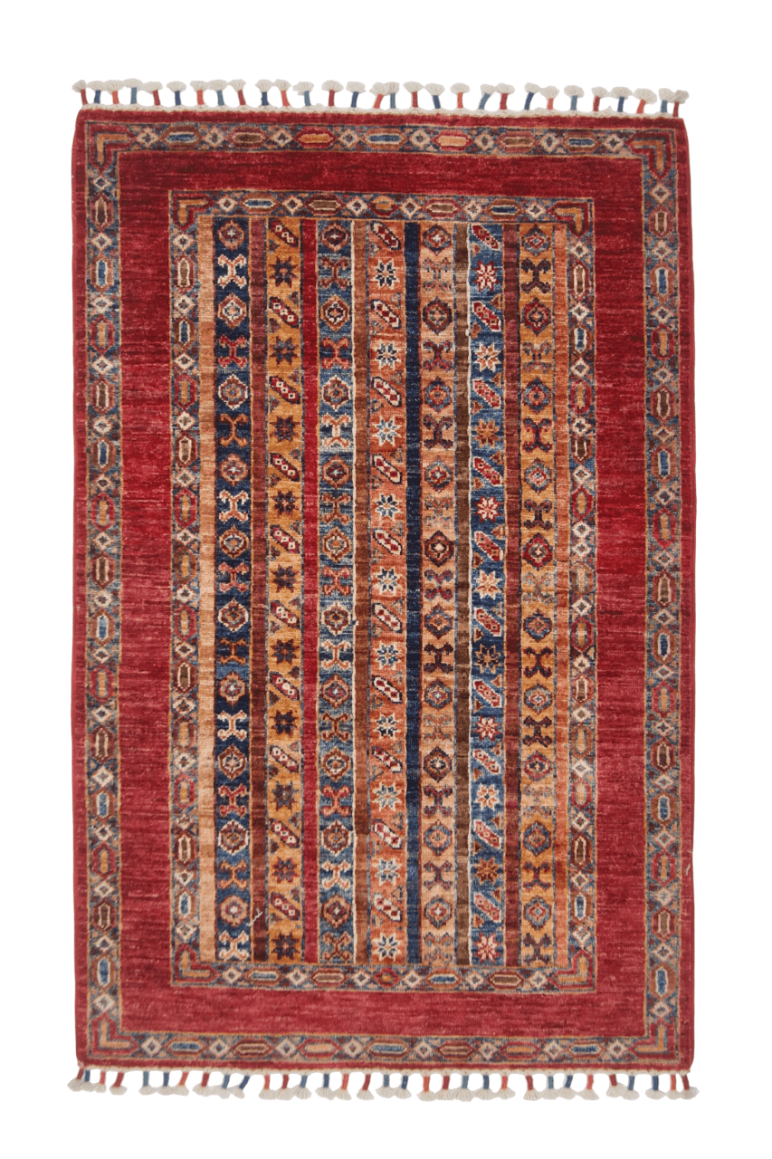 Afghan Shawl (2'09"x4'03") red/multicolor-0