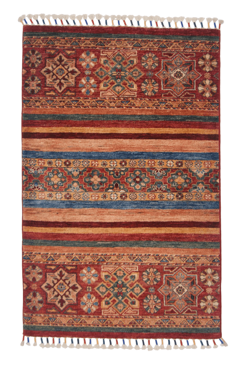 Afghan Khorjin (2'09"x4'02") red/multicolor-0