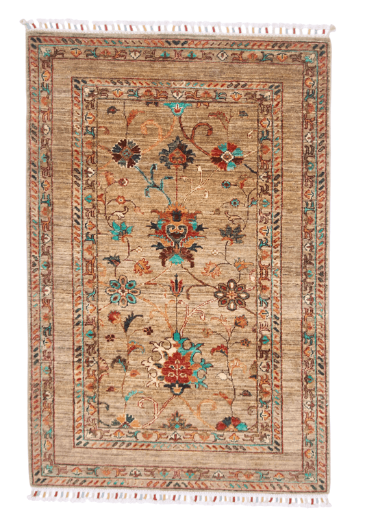 Khorjin (3'03"x4'11") camel/turquoise-0