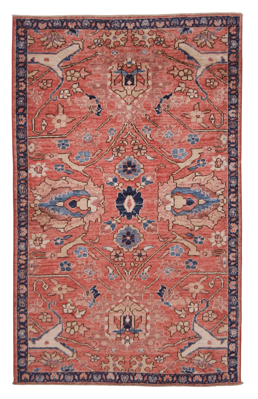 Afghan Ariana (3'00"x4'10") lt.red/navy-0