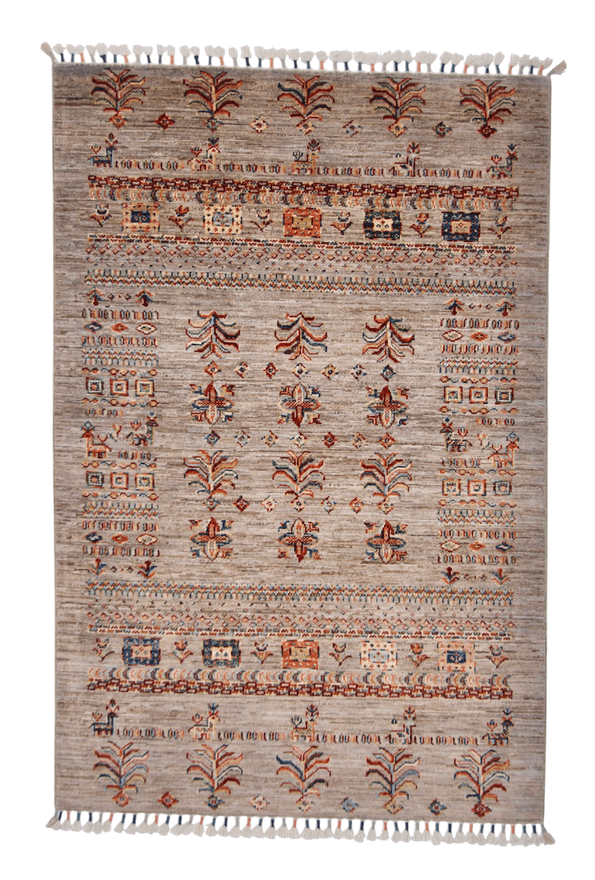 Afghan Khorjin (3'04"x5'00") silver/multicolor-0