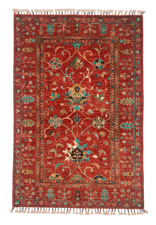 Afghan Aryana (3'04"x5'00") red/turquoise-0