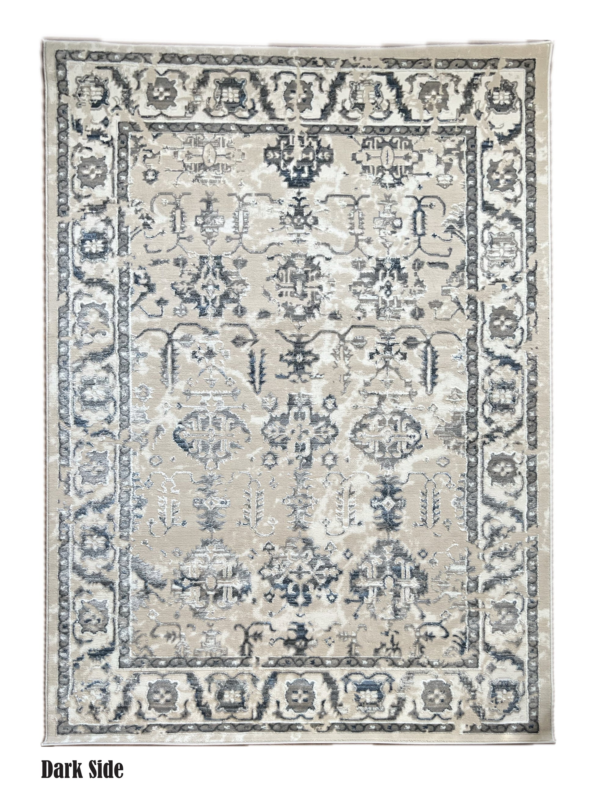 ROY's Home High&Low Area Rugs, Silver and Dark Shiny Effect-3