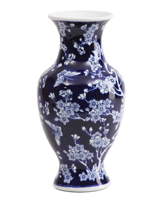 17" Chinoiserie Ceramic Vase-0
