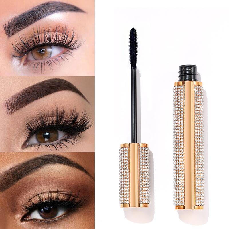 Mega Volume Vegan Mascara – Smudge-Proof with Handmade Diamond Case