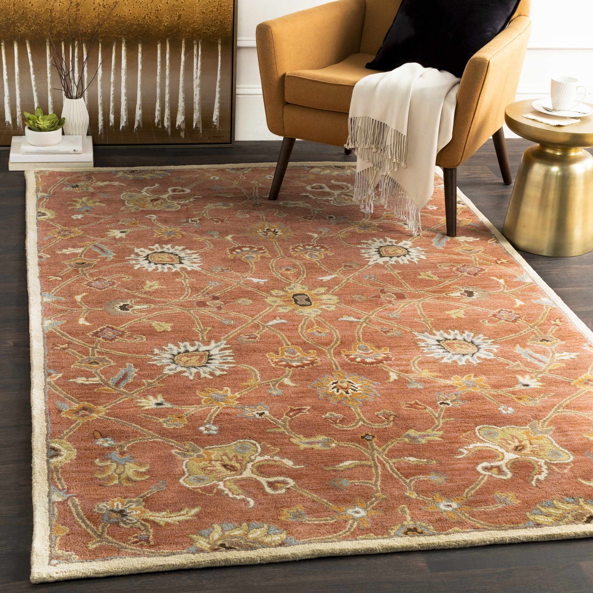 Logville Hand Tufted Rust 1119 Wool Rug-1