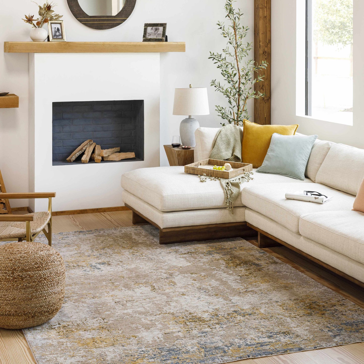 Meads Abstract Mustard Luxe Rug-3