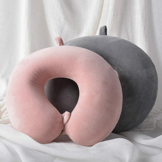 Memory Foam U-Shaped pillow Slow Rebound Neck Pillow Nap Airplane Pillow Travel Cartoon Memory U-Shaped Headrest Long Trip Sleep With No Neck Pain Super Soft Memory Foam Neck Pillow Easy Washing With Removable Cover By My Perfect Dream