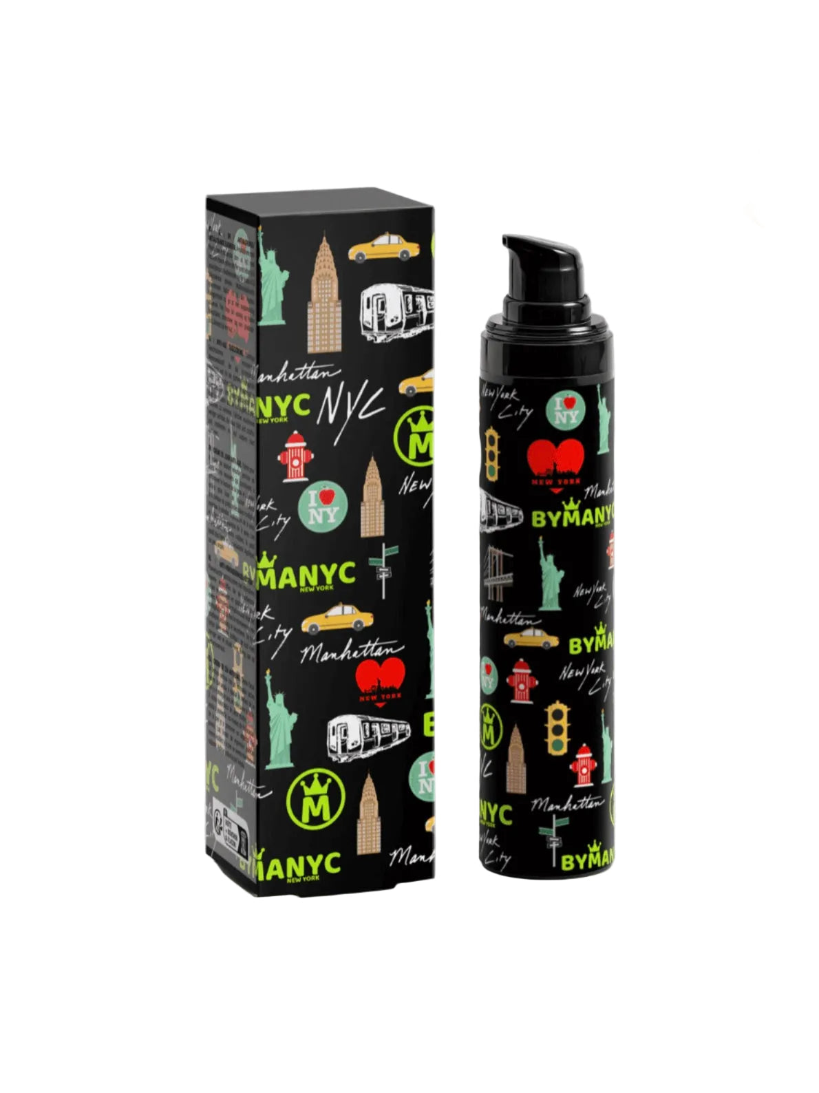 Product packaging with 'NYC' design on a white background