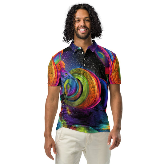 Galaxy Machine Slim Fit Polo For EDM Rave Festival Outfit Clothing