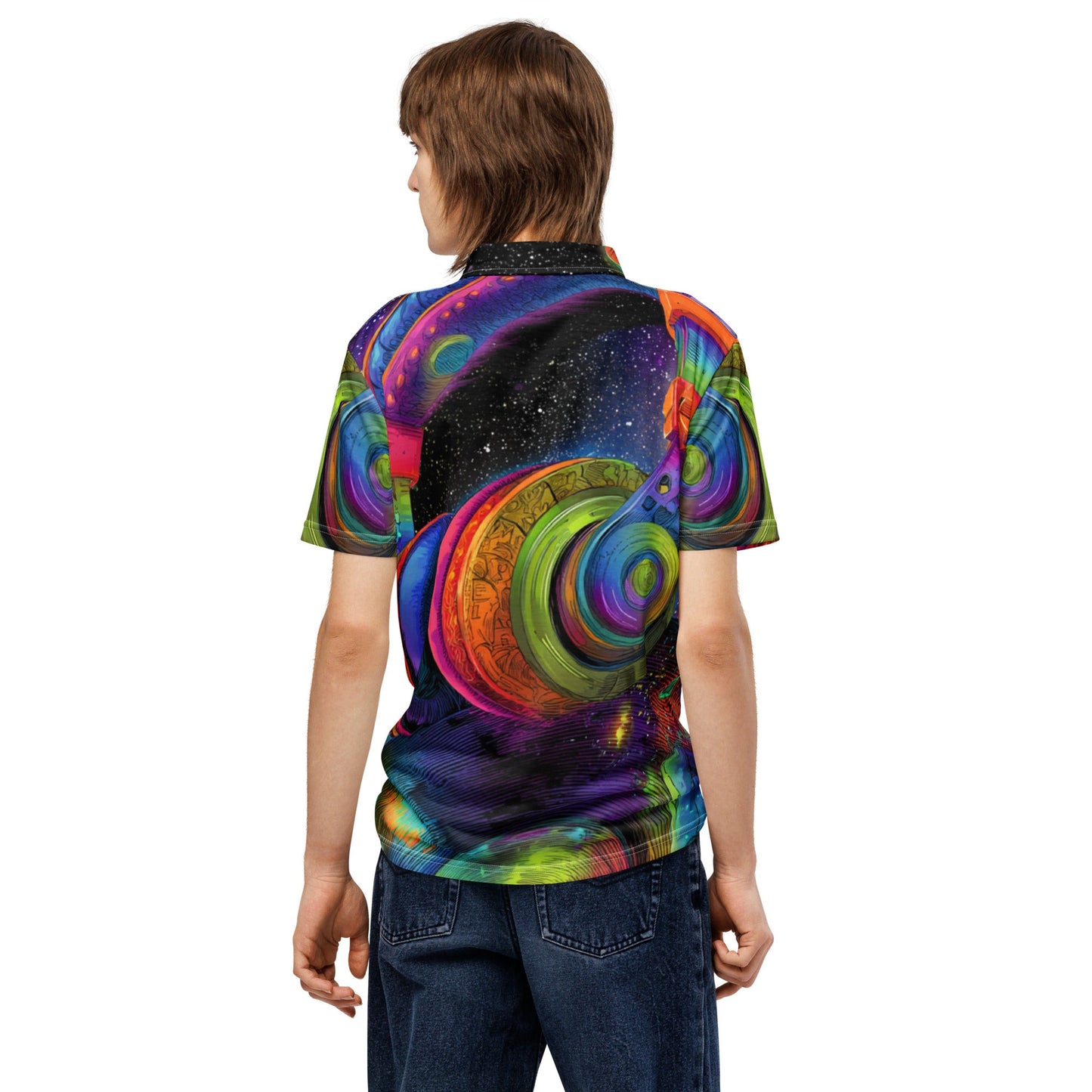 Galaxy Machine Slim Fit Polo For EDM Rave Festival Outfit Clothing