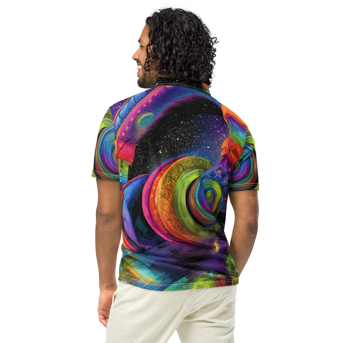 Galaxy Machine Slim Fit Polo For EDM Rave Festival Outfit Clothing