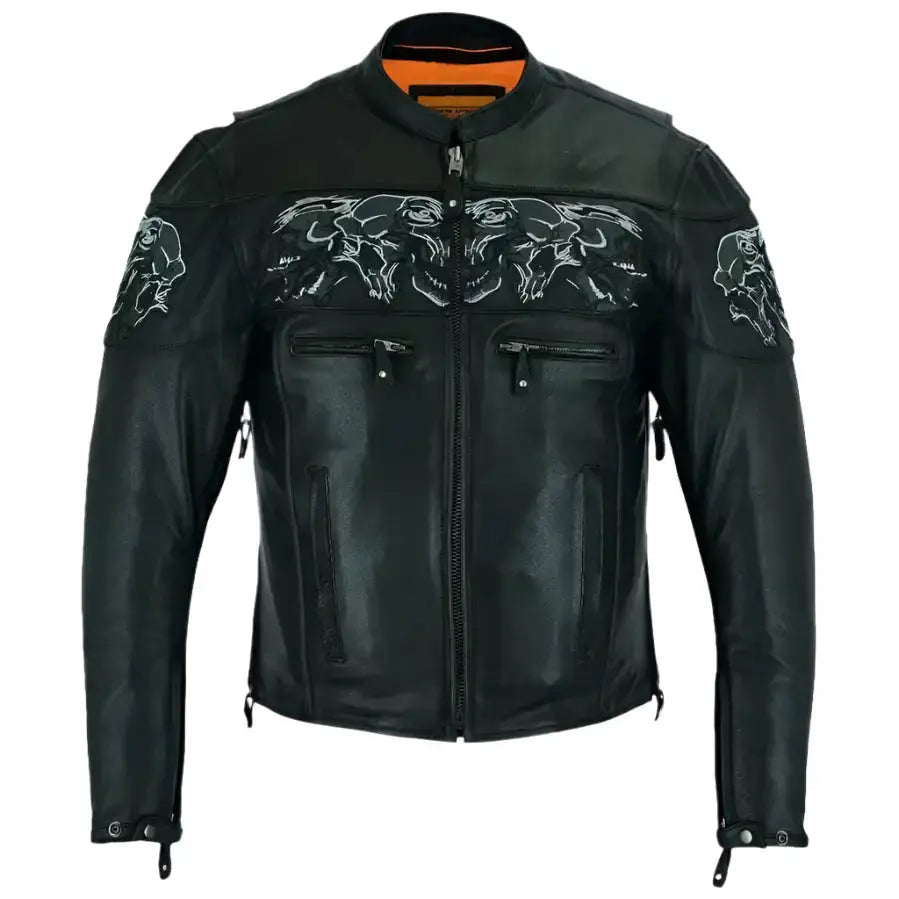 Mens Leather Motorcycle Jacket-0
