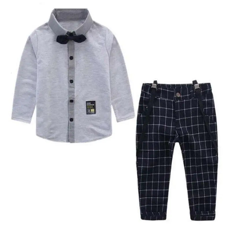 Men's Plaid Suspenders Treasure Suit Tide Suit