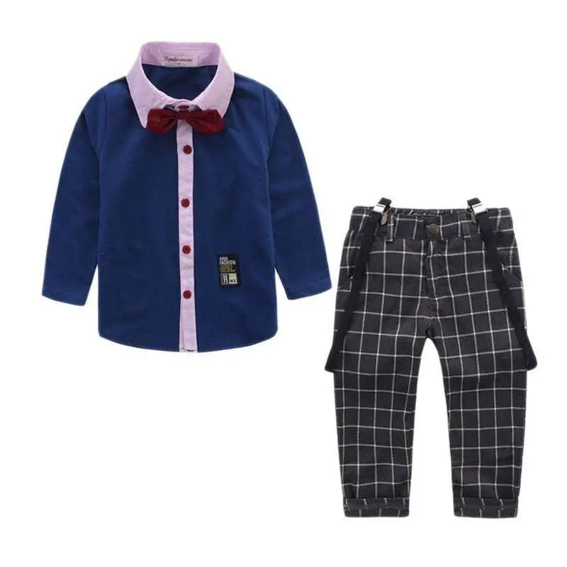 Men's Plaid Suspenders Treasure Suit Tide Suit
