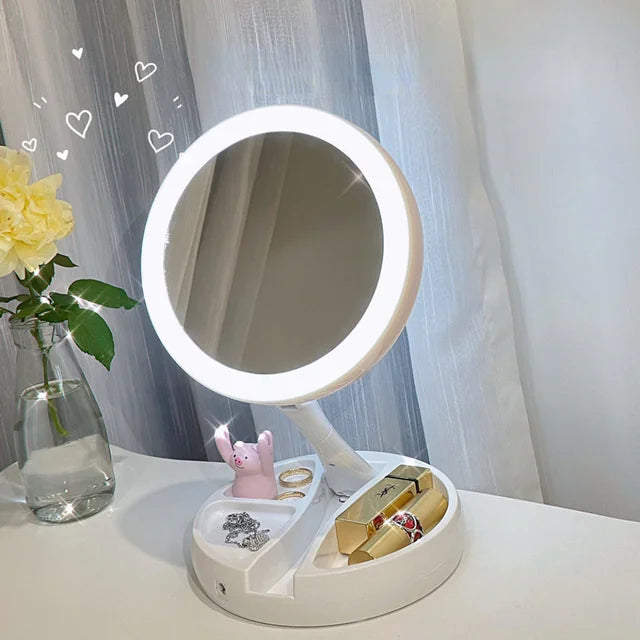 Folding LED Vanity Mirror