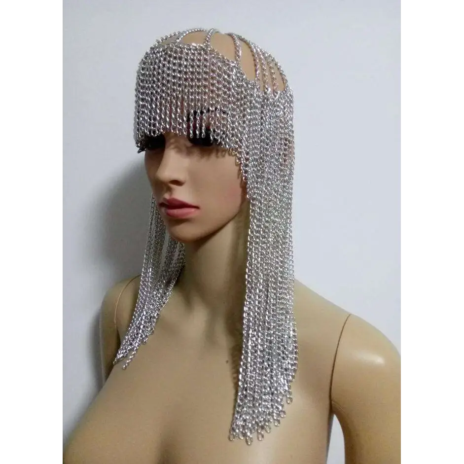 Metallic Mesh Dome Pendant Mask Head Chain